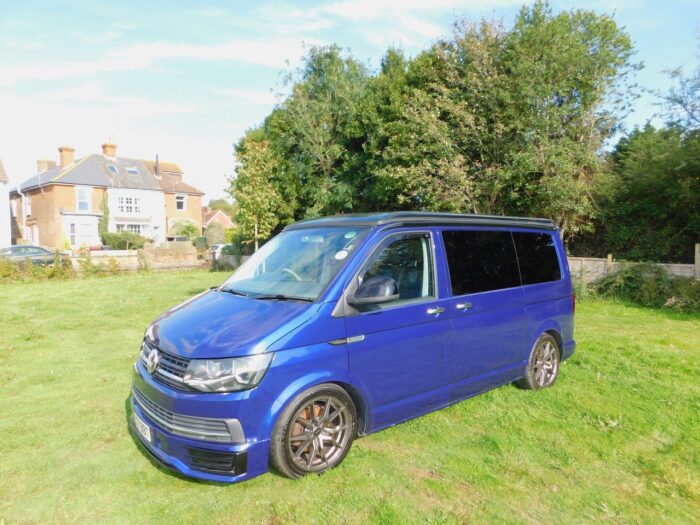 2006 VW T5 Transporter with a T6 front end conversion and rear tailgate. £18,999